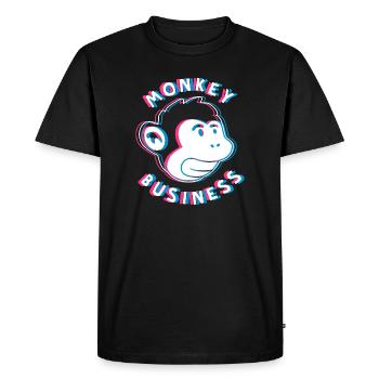 Monkey Business 3D - Affe Graffiti Urban Art - Men's Premium Organic T-Shirt - black - Front - Nico (187cm)