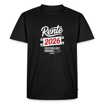 Compte à rebours de la rente 2026 - T-shirt Premium bio Homme - noir - Devant - Nico (187cm)