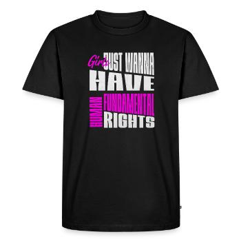 Les filles veulent des droits fondamentaux, des droits des femmes, des personnes - T-shirt Premium bio Homme - noir - Devant - Nico (187cm)