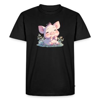 Pig Pig - Men's Premium Organic T-Shirt - black - Front - Nico (187cm)