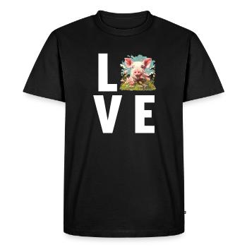 Cochon Cochon - T-shirt Premium bio Homme - noir - Devant - Nico (187cm)