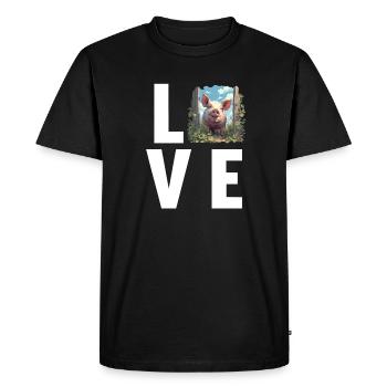 Cochon Cochon - T-shirt Premium bio Homme - noir - Devant - Nico (187cm)