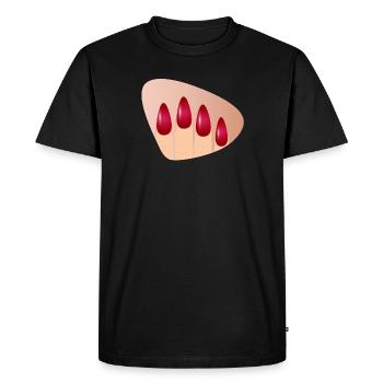 Elegant red nails in a glossy look - Men's Premium Organic T-Shirt - black - Front - Nico (187cm)