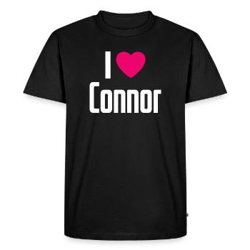 J’aime Connor Cœur Rose J’aime Connor - T-shirt Premium bio Homme - noir - Devant - Nico (187cm)