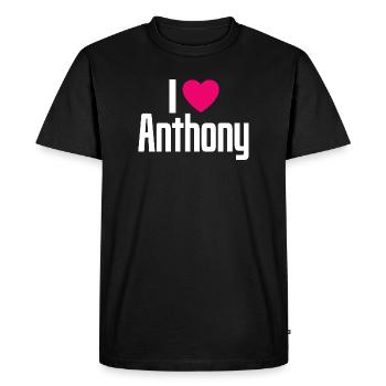 I Love Anthony Pink Heart I Love Anthony - Men's Premium Organic T-Shirt - black - Front - Nico (187cm)