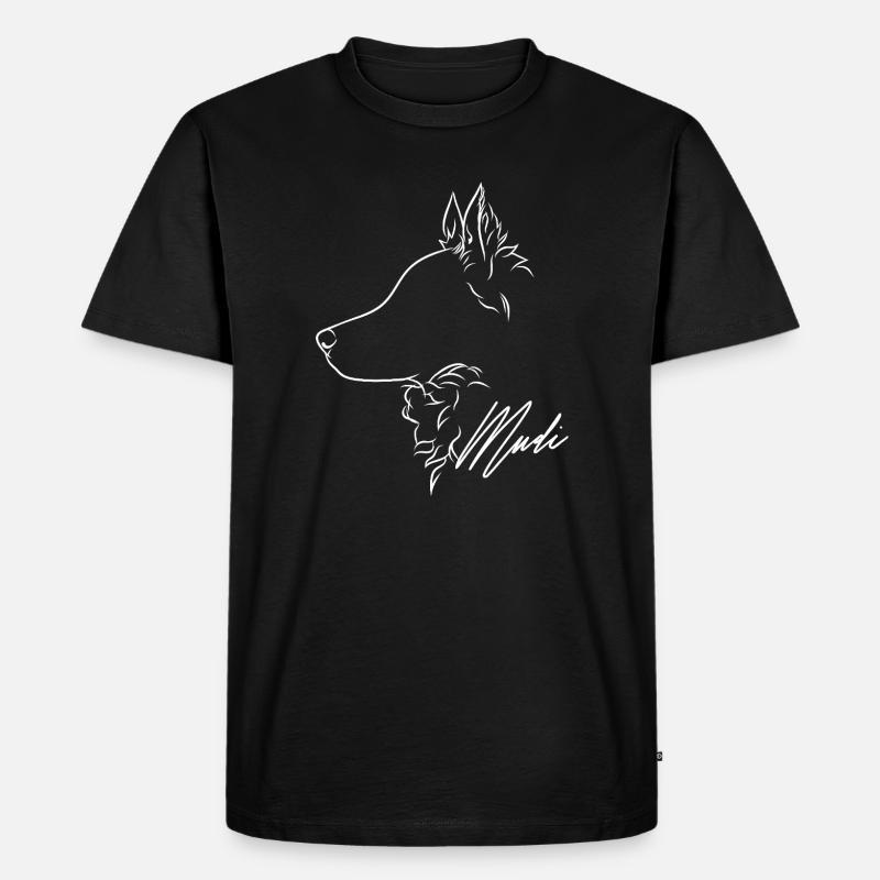 Mudi Profil Hunde Hund Wilsigns - Männer Premium Bio T-Shirt - Schwarz