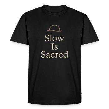 Le calme, c’est la rébellion. Soft Life Self Care - T-shirt Premium bio Homme - noir - Devant - Nico (187cm)