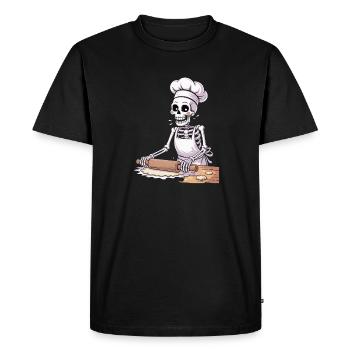 Squelette boulanger drôle motif de cuisine - T-shirt Premium bio Homme - noir - Devant - Nico (187cm)