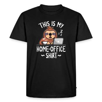 C’est ma chemise de bureau à la maison paresseux - T-shirt Premium bio Homme - noir - Devant - Nico (187cm)