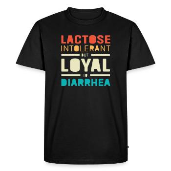 Allergie au lait Intolérance au lactose Flatulence - T-shirt Premium bio Homme - noir - Devant - Nico (187cm)
