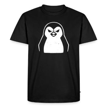 penguin stencil grunge minimalist-vector Linux - T-shirt Premium bio Homme - noir - Devant - Nico (187cm)