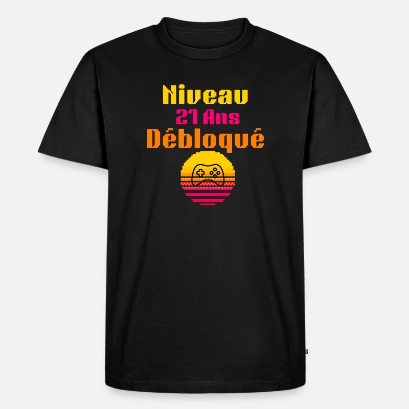 Level 21 Freigeschaltet - Männer Premium Bio T-Shirt - Schwarz