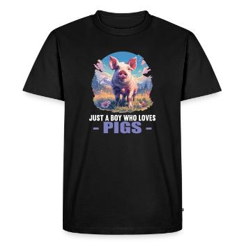 Cochon Cochon - T-shirt Premium bio Homme - noir - Devant - Nico (187cm)