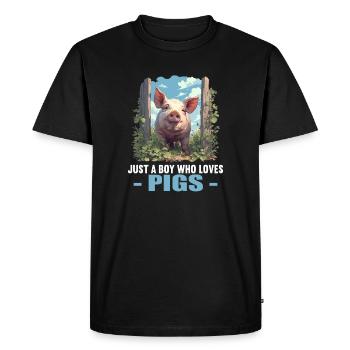 Cochon Cochon - T-shirt Premium bio Homme - noir - Devant - Nico (187cm)