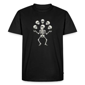 Jonglage de squelettes avec art de crânes - T-shirt Premium bio Homme - noir - Devant - Nico (187cm)