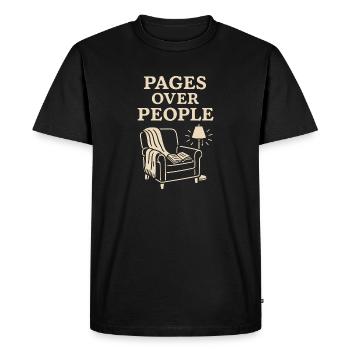 More book-like, cozier - Men's Premium Organic T-Shirt - black - Front - Nico (187cm)