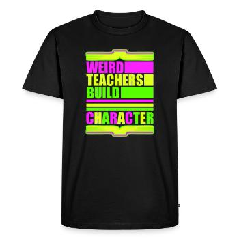 Des professeurs bizarres construisent un personnage Logo drôle d’enseignant - T-shirt Premium bio Homme - noir - Devant - Nico (187cm)