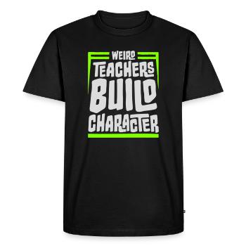 Des professeurs bizarres construisent un personnage Logo drôle d’enseignant - T-shirt Premium bio Homme - noir - Devant - Nico (187cm)