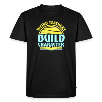 Des professeurs bizarres construisent un personnage Logo drôle d’enseignant - T-shirt Premium bio Homme - noir - Devant - Nico (187cm)