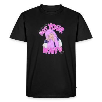 Pas votre waifu anime girl mignonne rose esthétique artistique - T-shirt Premium bio Homme - noir - Devant - Nico (187cm)
