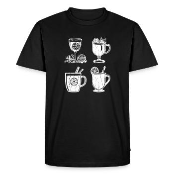Santa Claus Mulled Wine Christmas - Men's Premium Organic T-Shirt - black - Front - Nico (187cm)