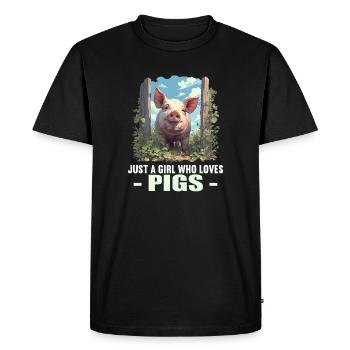 Cochon Cochon - T-shirt Premium bio Homme - noir - Devant - Nico (187cm)