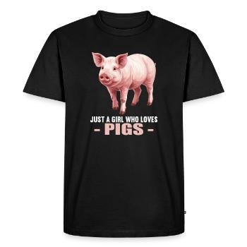 Cochon Cochon - T-shirt Premium bio Homme - noir - Devant - Nico (187cm)