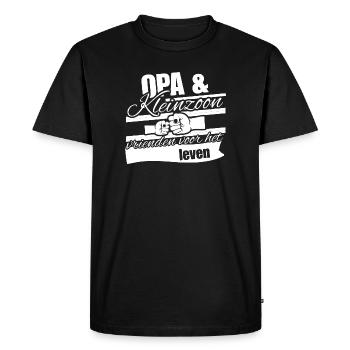 Grand-père et petit-fils – Amis pour la vie - T-shirt Premium bio Homme - noir - Devant - Nico (187cm)