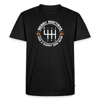 Joyeux Shiftmas, Nouvelle Vitesse, Citation de Noël drôle de voiture - T-shirt Premium bio Homme - noir - Devant - Nico (187cm)