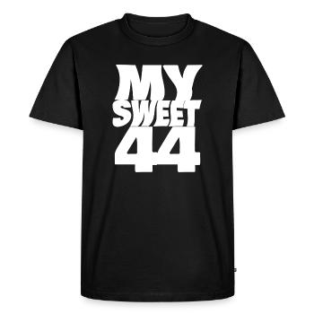 Sweet 44 - Men's Premium Organic T-Shirt - black - Front - Nico (187cm)