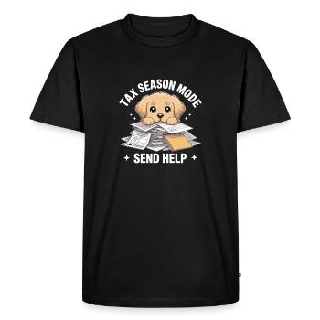Funny clothes for yellow Labradors Tax explanation - Men's Premium Organic T-Shirt - black - Front - Nico (187cm)