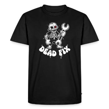 Squelette avec clé à molette - T-shirt Premium bio Homme - noir - Devant - Nico (187cm)