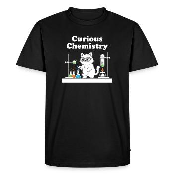 Chat de la Chimie Curieuse - T-shirt Premium bio Homme - noir - Devant - Nico (187cm)