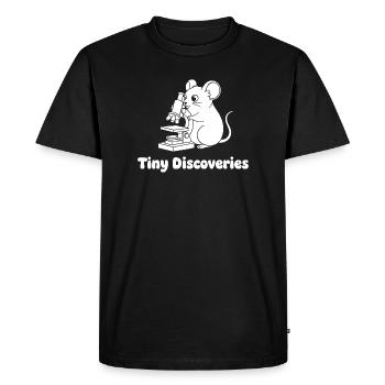 Kleine Entdeckungen: Maus am Mikroskop - Männer Premium Bio T-Shirt - Schwarz - Vorne - Nico (187cm)