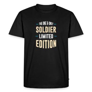 The One & Only Soldier Limited Edition - Men's Premium Organic T-Shirt - black - Front - Nico (187cm)