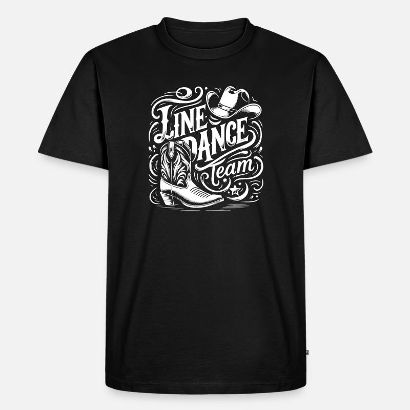 LineDance Team Western Boots - Männer Premium Bio T-Shirt - Schwarz
