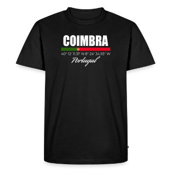 Coimbra - Men's Premium Organic T-Shirt - black - Front - Nico (187cm)