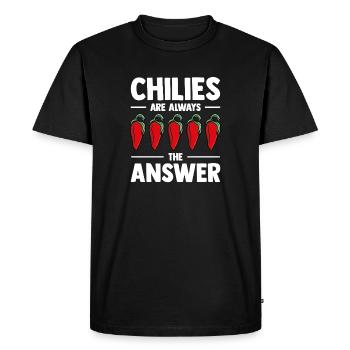 Piments drôles pour cultivateurs de piments : la réponse - T-shirt Premium bio Homme - noir - Devant - Nico (187cm)