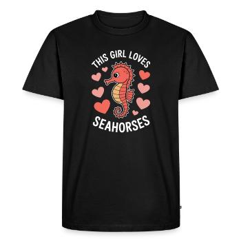 Hippocampe qui dit un drôle d’hippocampe Cadeau - T-shirt Premium bio Homme - noir - Devant - Nico (187cm)