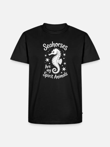 Seepferdchen Spruch Lustiges Seepferdchen Geschenk - Männer Premium Bio T-Shirt - Schwarz