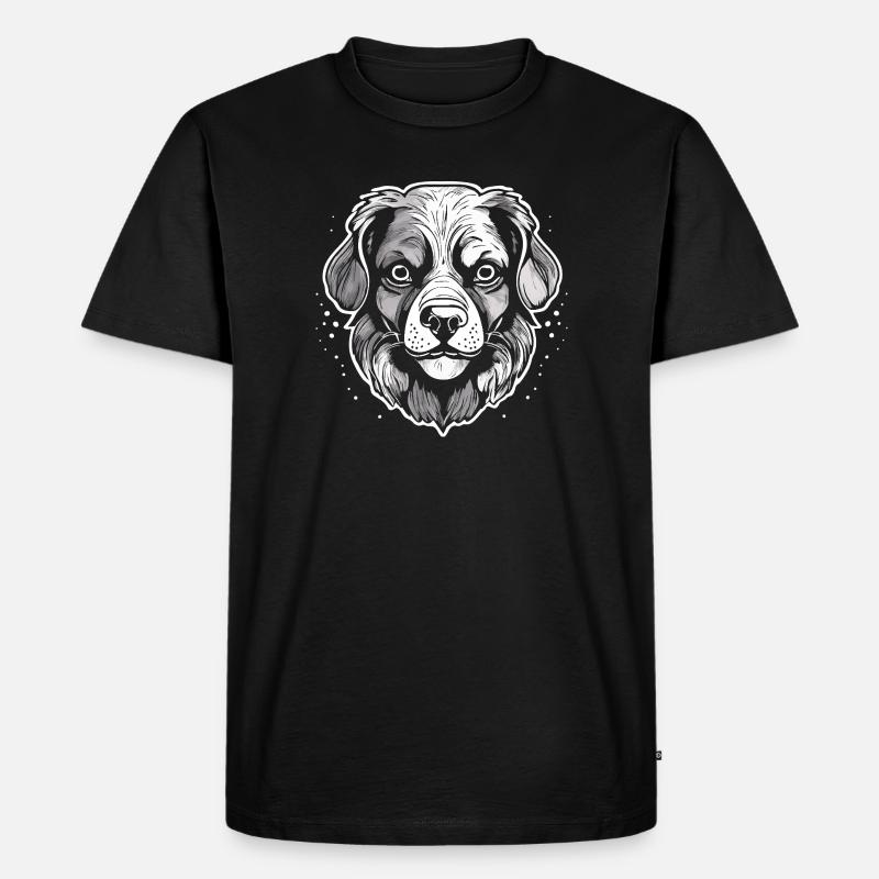 Hund - Männer Premium Bio T-Shirt - Schwarz
