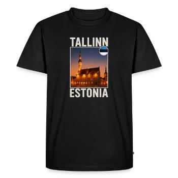 Tallinn, Estonie - T-shirt Premium bio Homme - noir - Devant - Nico (187cm)