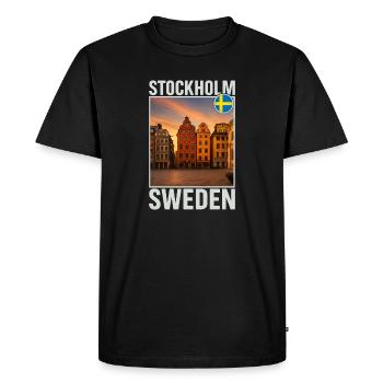 Stockholm - T-shirt Premium bio Homme - noir - Devant - Nico (187cm)
