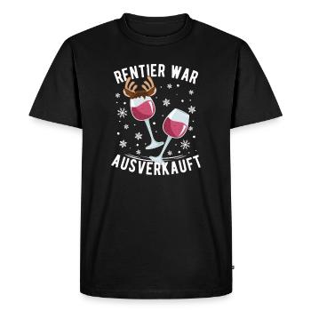 Reindeer was sold out Wine Red wine - Men's Premium Organic T-Shirt - black - Front - Nico (187cm)