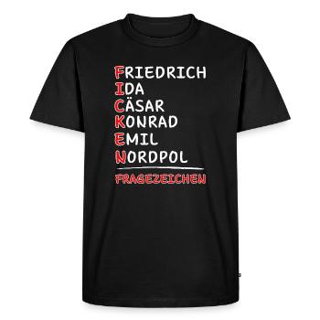 Funkalphabet-Friedrich Ida, Caesar Kaufmann, Emil... - T-shirt Premium bio Homme - noir - Devant - Nico (187cm)