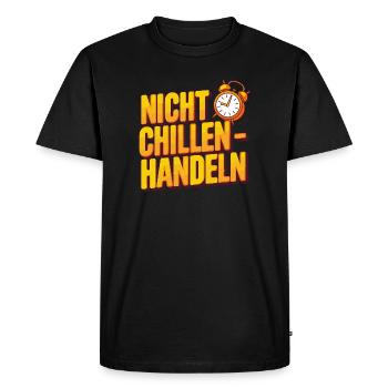 Motif de l’horloge d’action ne pas se calmer - T-shirt Premium bio Homme - noir - Devant - Nico (187cm)