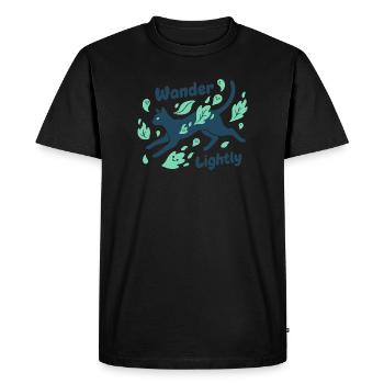 Cat path through the sea of leaves - Men's Premium Organic T-Shirt - black - Front - Nico (187cm)