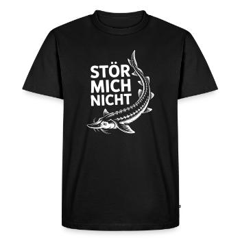 Motif de poisson Don’t Disturb Me - T-shirt Premium bio Homme - noir - Devant - Nico (187cm)