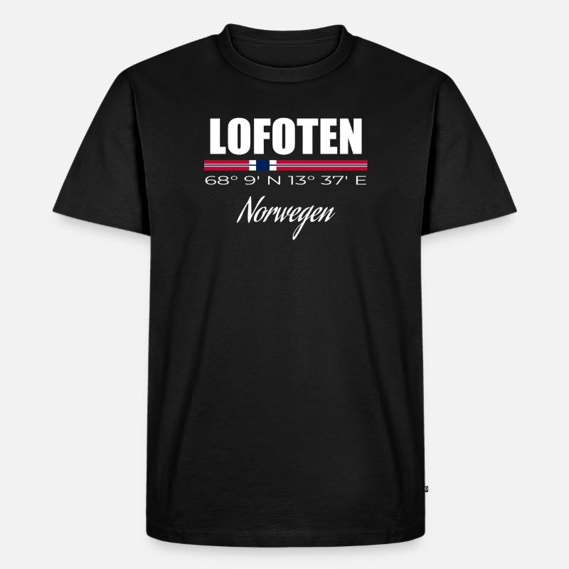 Lofoten - Männer Premium Bio T-Shirt - Schwarz