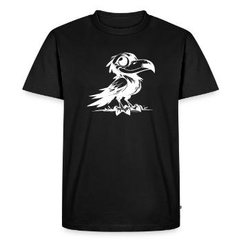 Un corbeau rieur drôle aux grands yeux - T-shirt Premium bio Homme - noir - Devant - Nico (187cm)
